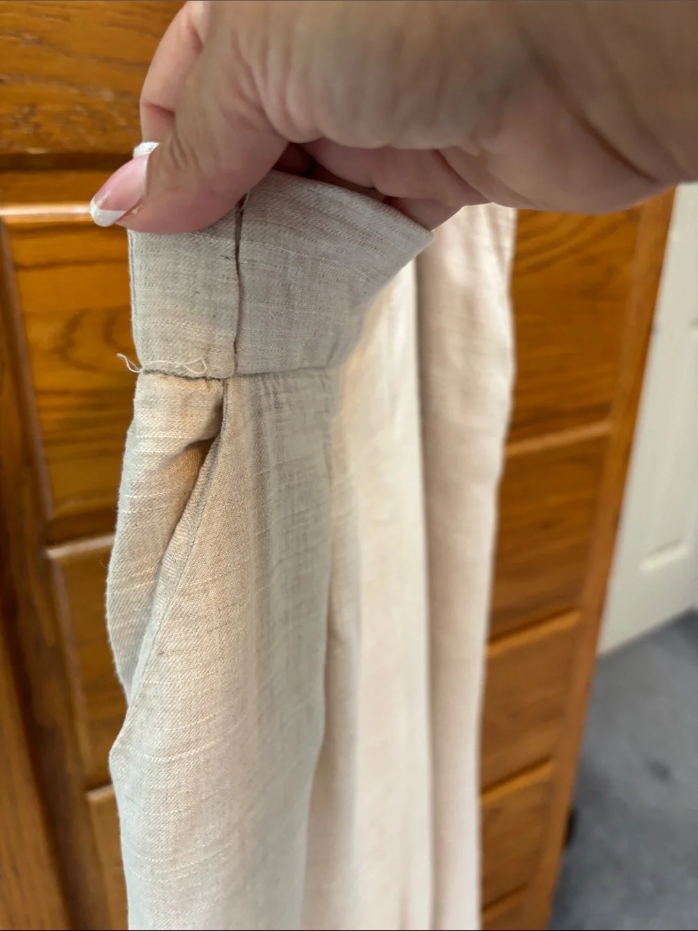 H&M Wide-Leg Linen-Blend Pants in Light Cream